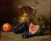 Alfred Hirv Natuurmort kannu ja viinamarjadega oil painting reproduction